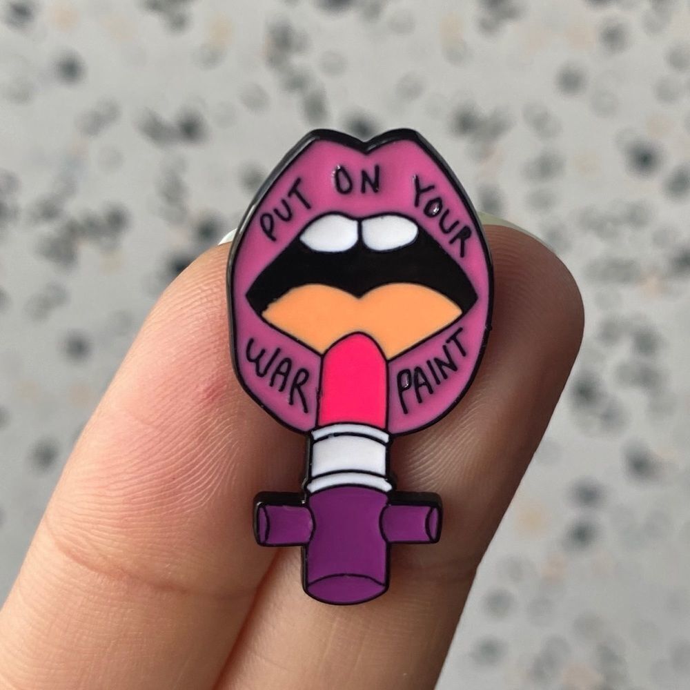 Lipstick War Paint Enamel Pin/ Brooch Lapel